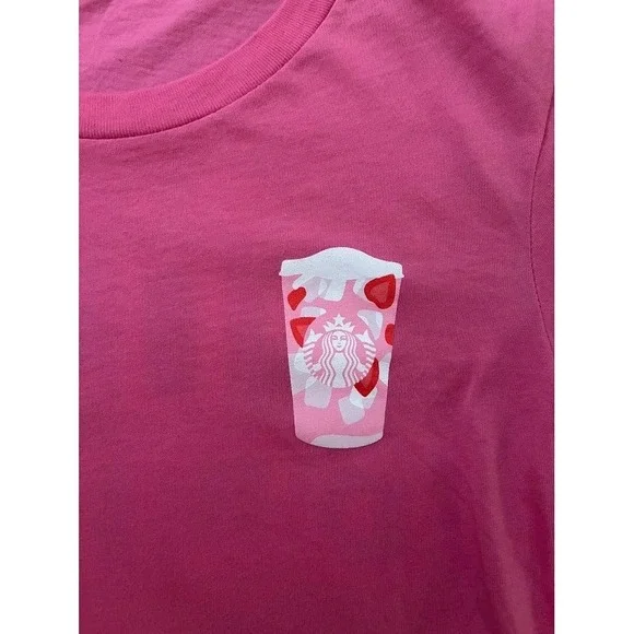 Rare Starbucks Pink Drink XS Tee Shirt On Wednesdays We Get Pink Drinks - Picture 5 of 6